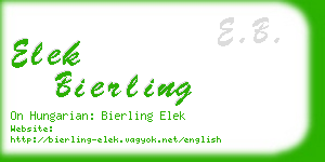 elek bierling business card